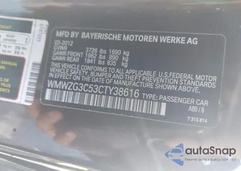 2012 Mini Cooper S Clubman z USA, uszkodzony, nr VIN WMWZG3C53CTY38616